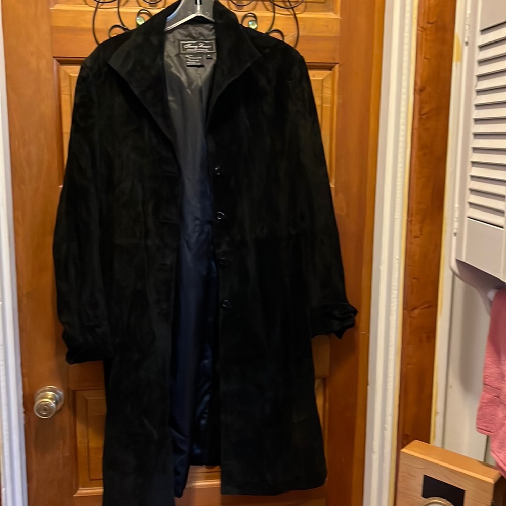 100% leather full length coat